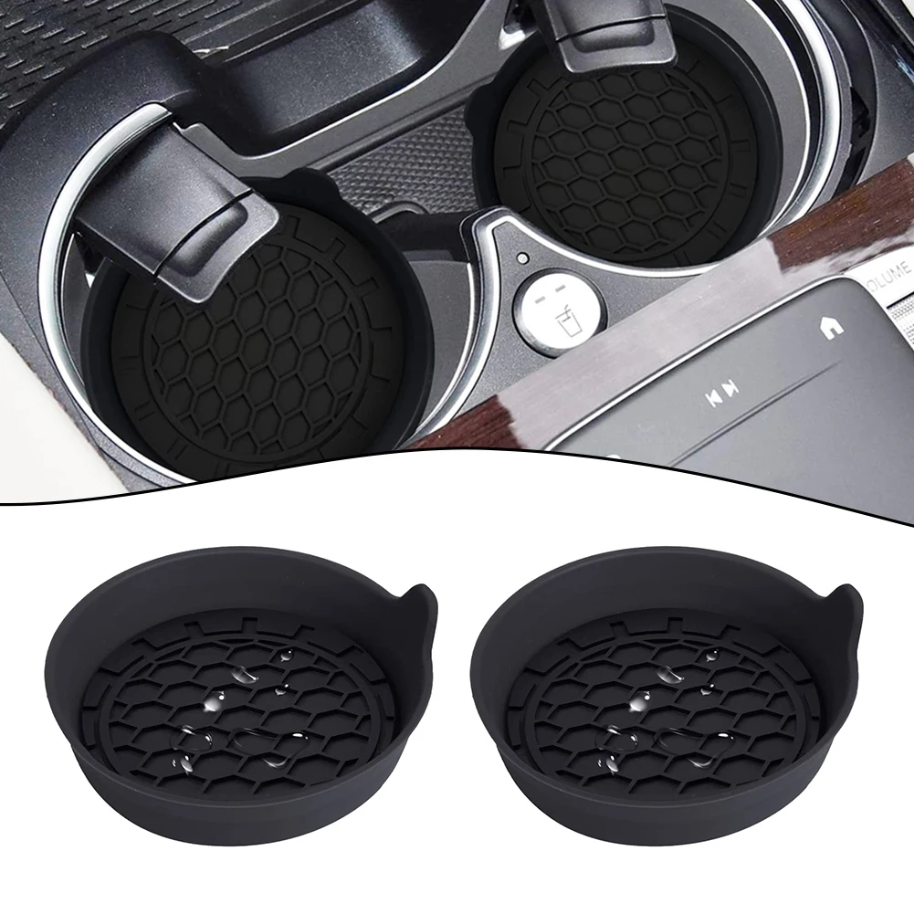 

2Pcs Car Cup Holder Anti Slip Insert Coasters Pads Vehicle Interior Accessories Cup Mats Universal Accessories For Most Cups