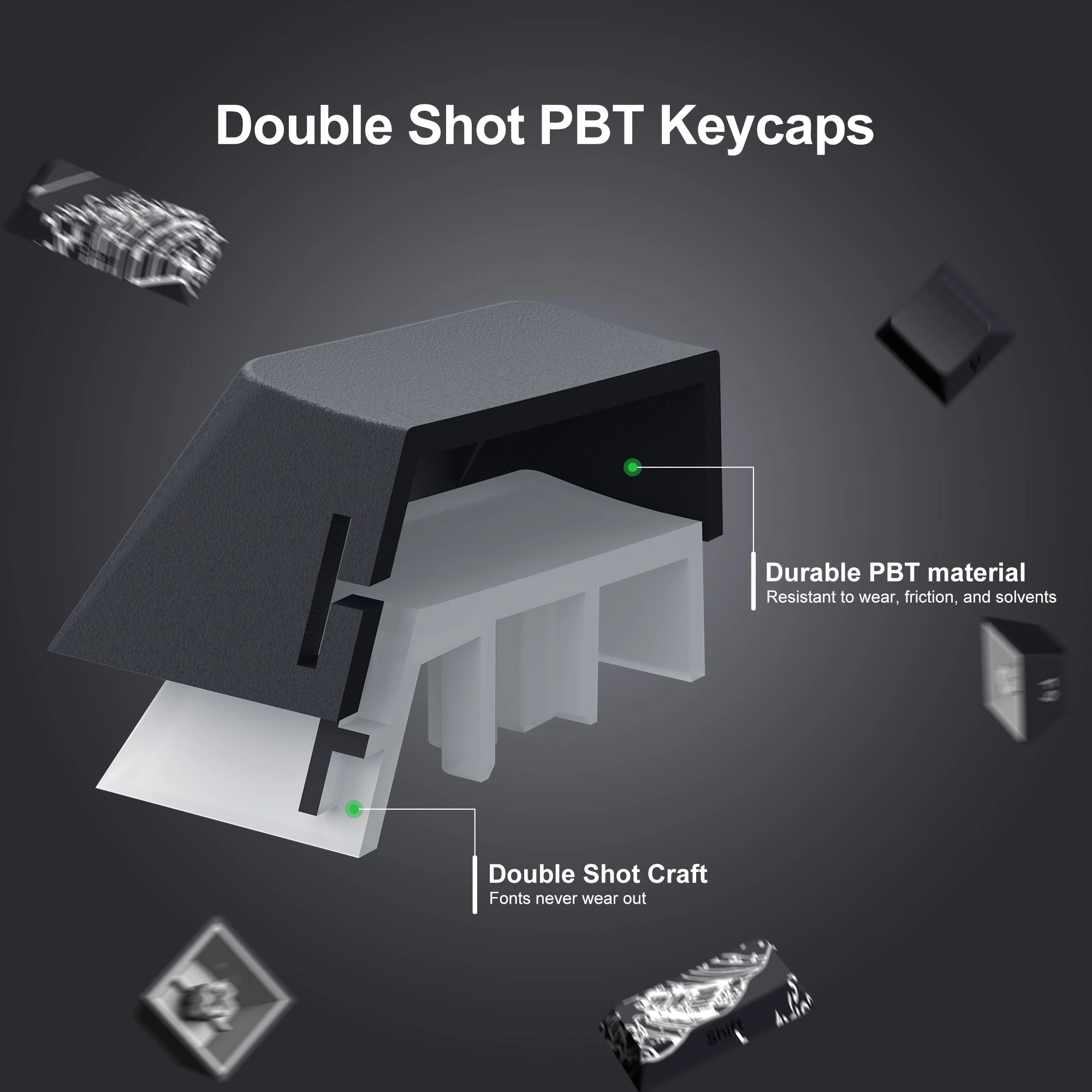 Pbt Keycaps para Cherry mx Gamer Teclado Mecânico Impressão Lateral Mar Negro Coral Backlit Side Dye-sub Cereja Perfil 131 Chaves - Imagem 3