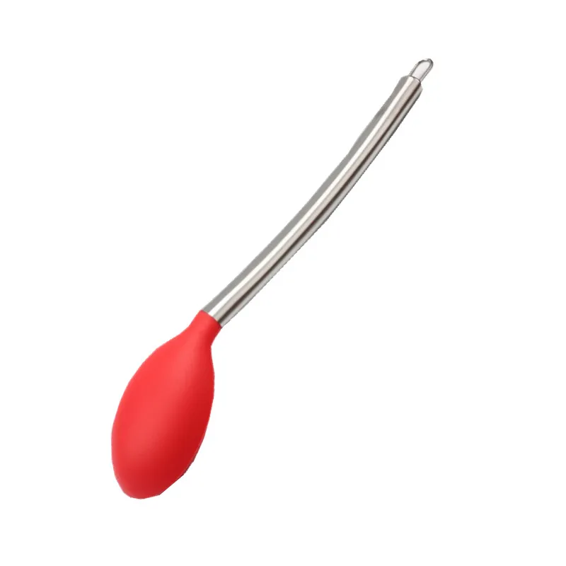 Food Grade,Silicone Salad Spoon,Soup Spoon, Colander Kitchen Accessories,Cooking Utensil, Kitchen Gadget, Stainless Steel Handle