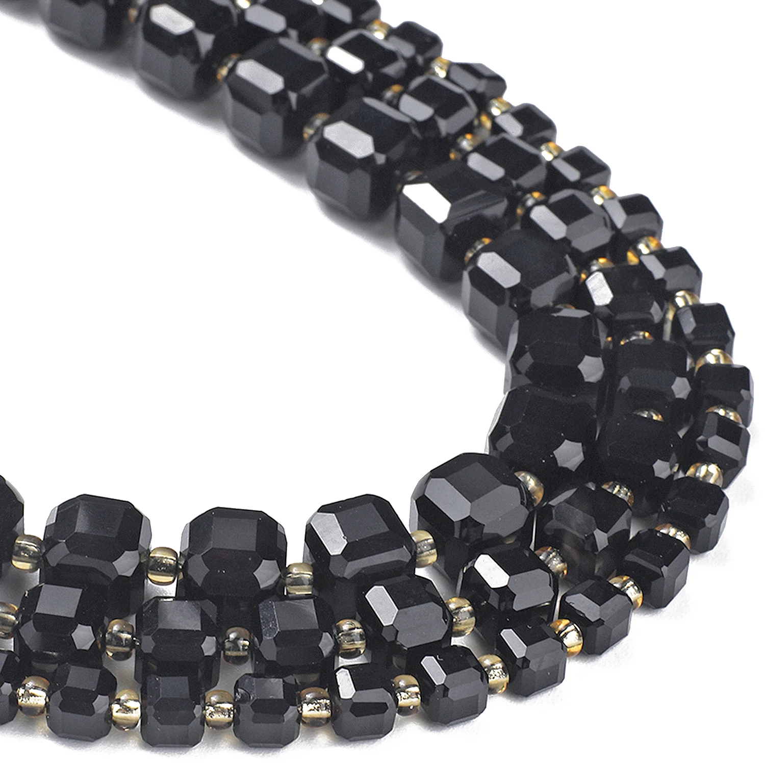 Facettierte natürliche schwarze Achat-Steinperlen, modische quadratische Würfelperlen für Schmuckherstellung, DIY-Armband, Perlenzubehör