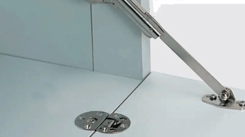 Description Picture 5 of itemFolding Hinge Zinc Alloy Double Cups Up Down 180 Degree Cabinet Door Pirated Concealed Flat Adjustable Furniture Hardware