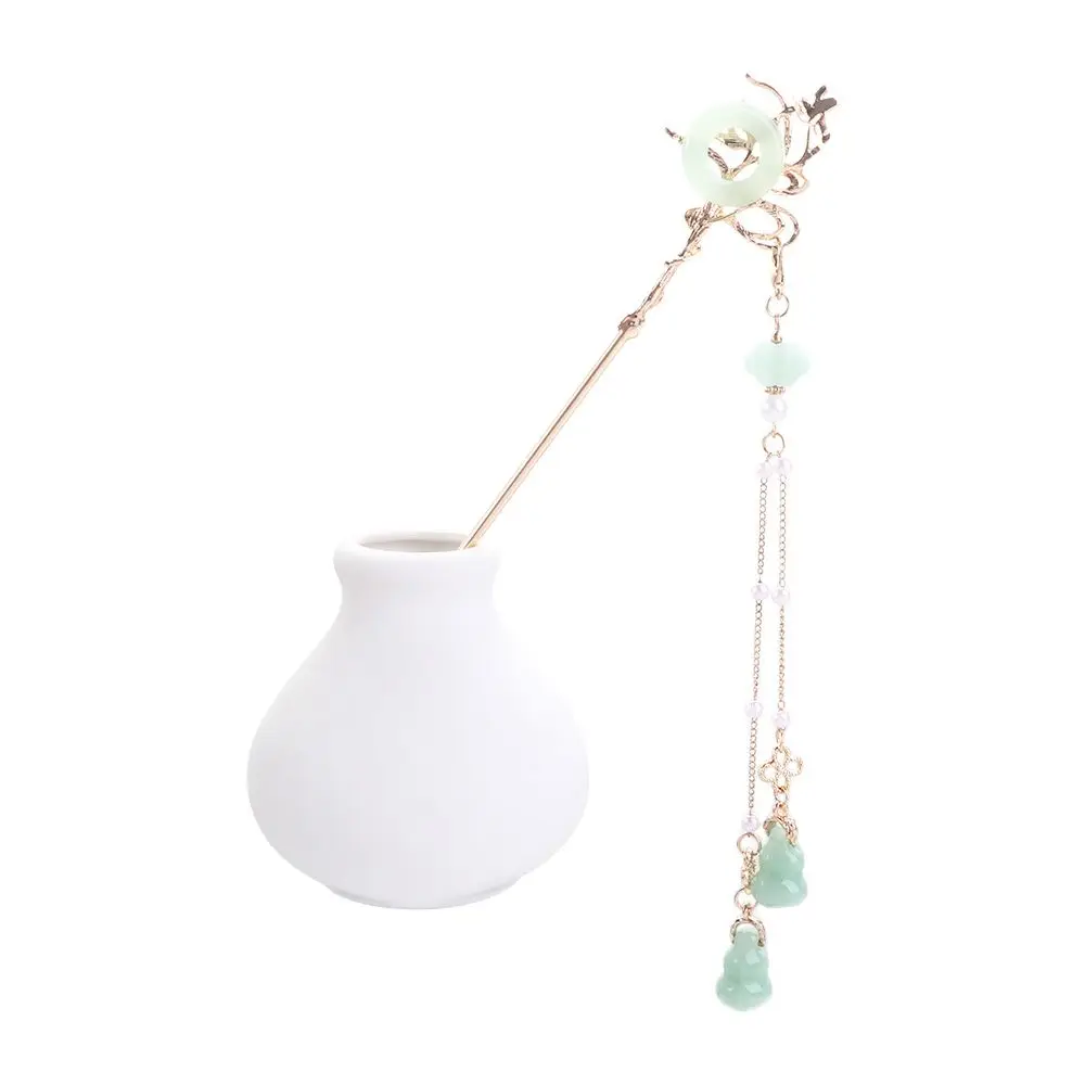 Elegant Headwear Bridal Flower Pendent Tassel Pearl Korean Hanfu Hairpins Women Hair Sticks Hair Clip Chinese Hair Fork