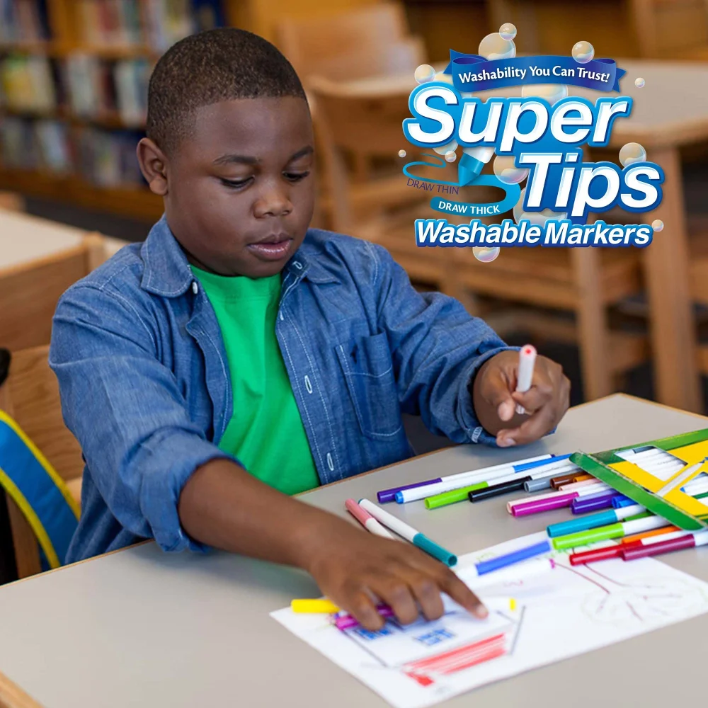 Crayola 50ct Washable Super Tips Markers 50 Color Variety