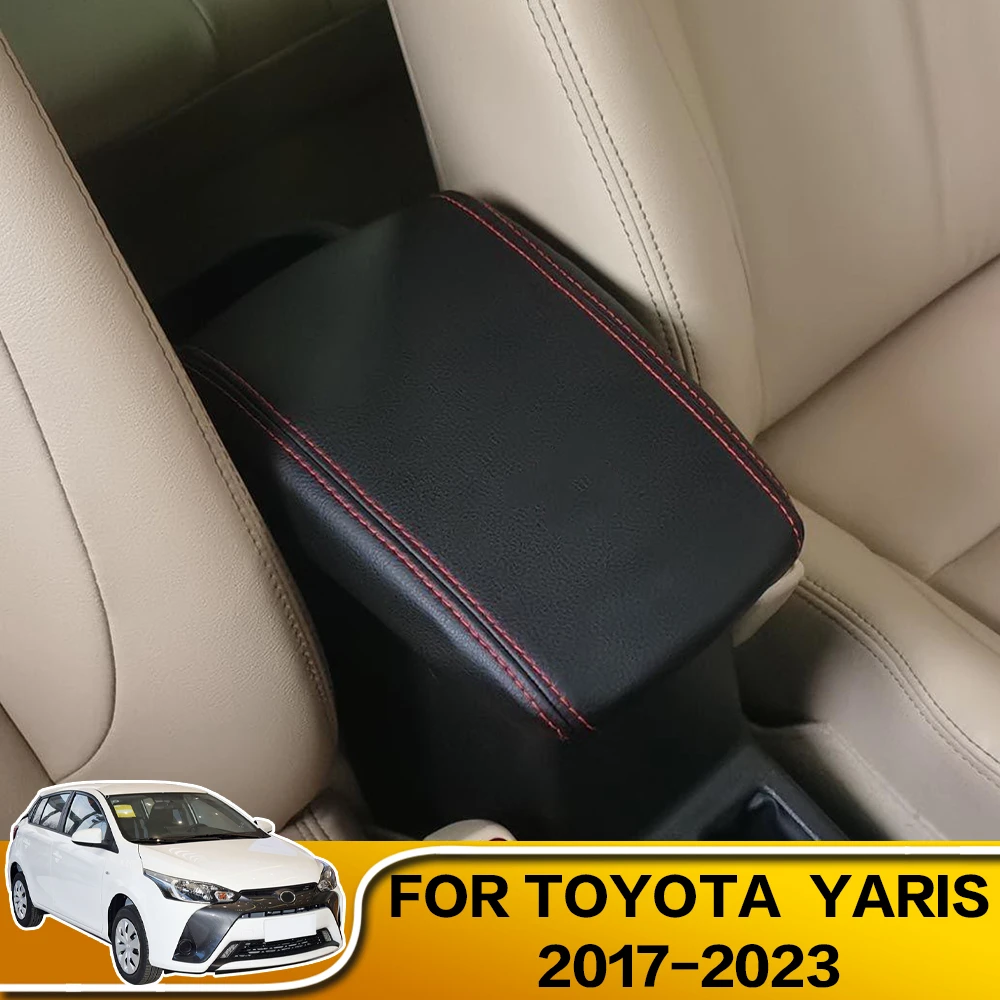 1pcs Car Armrests Box Cover Center Console Decoration Interior Accessories For Toyota Yaris 2017