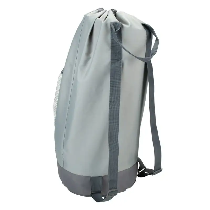 

Laundry Bag with Mesh Pocket in Grey, 13.3" x 29"