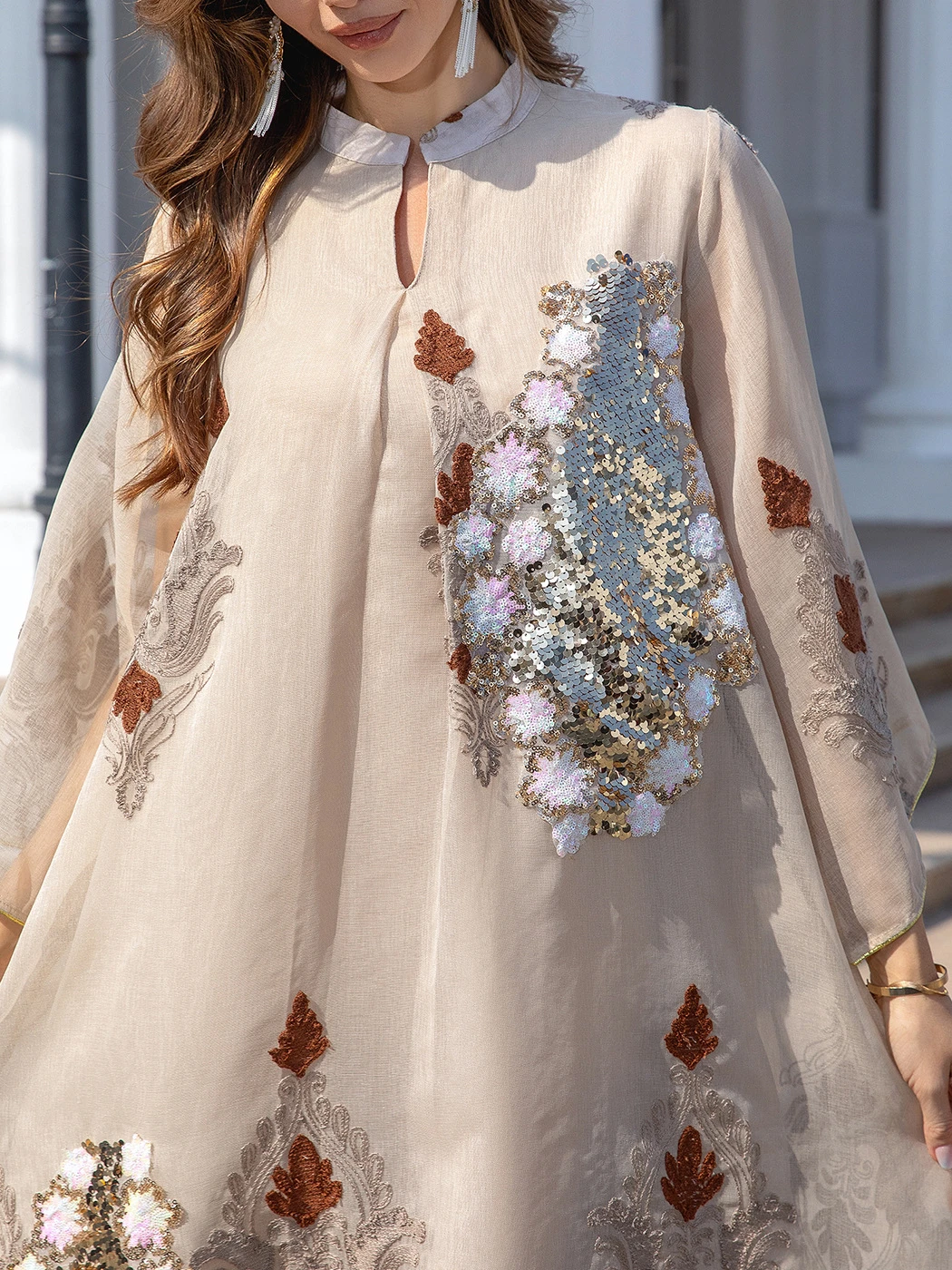 Modest sequin dress for women, Ramadan, Moroccan, abaya, Eid, Islamic dresses, Saudi, jalabiya, party abayas, caftan, Arabic cloak,