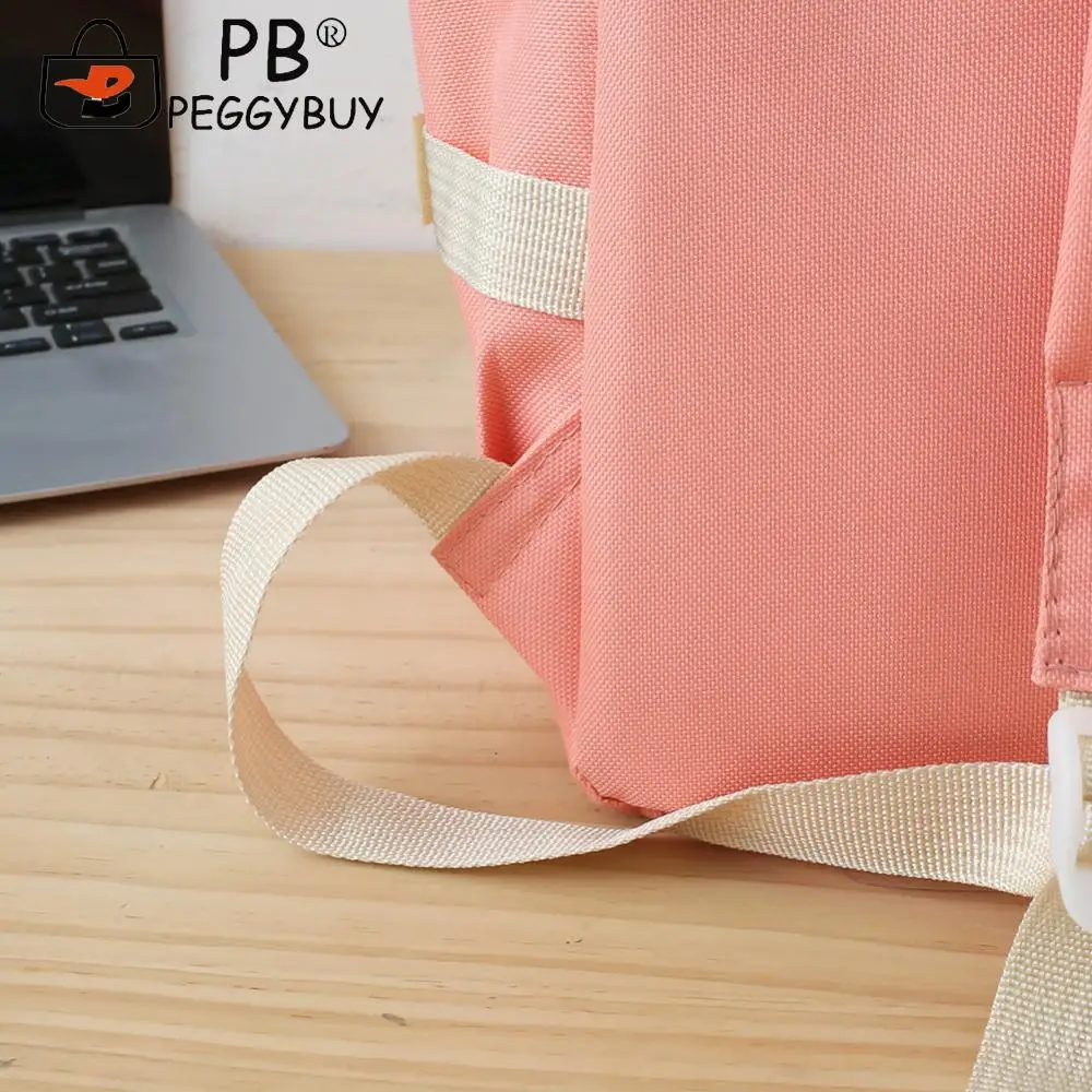5pcs Backpack Combo Set Large Capacity School Bags Set Canvas with Pendant Soft for Primary Middle School Students 5
