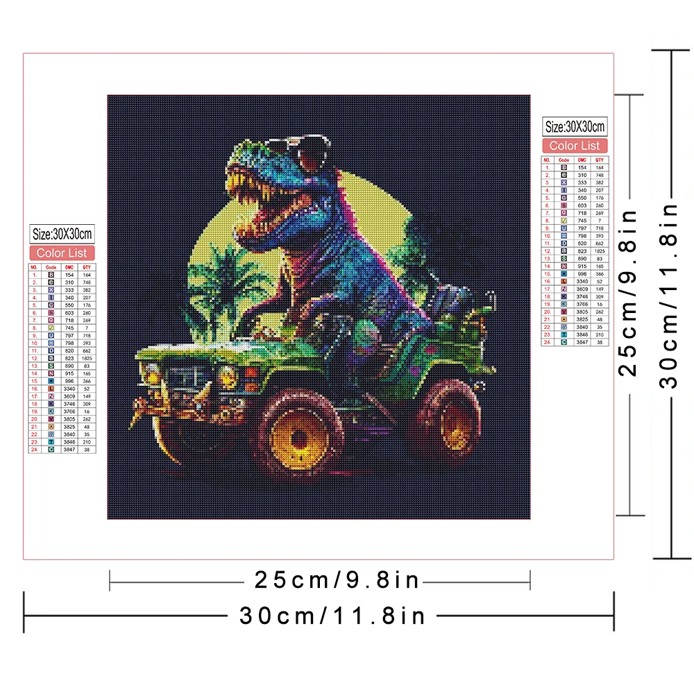 AZQSD Diamond Painting 5d Dinosaur Animal Diy Needlework Embroidery diamond painting diamond art painting kit diamond painting set Car Coconut Tree Gift Home Decor