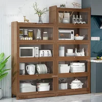 Coffee Shop Kitchen Cabinets Household Furniture Multi-layer Storage Cabinet Villa Floor-to-ceiling Locker with Door r 2