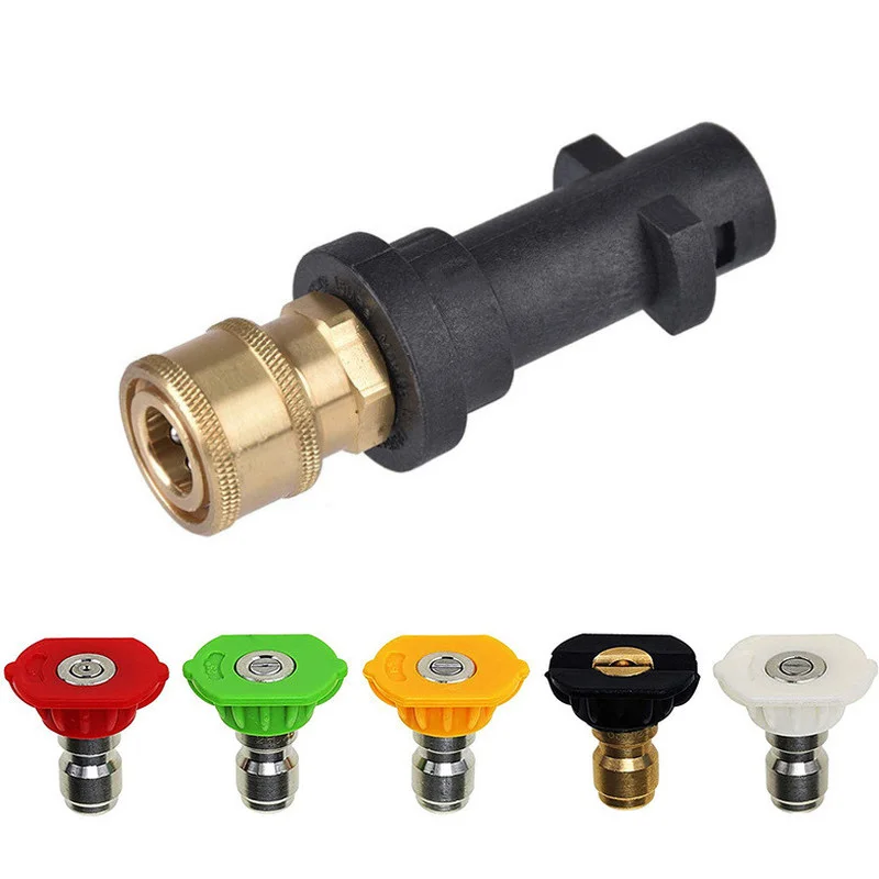 

High-pressure Car Wash Water Gun Connector Pure Copper 1/4Quick-connect Adapter Cleaning Machine Accessories Adapt Karcher K2-K7