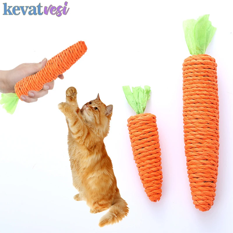 

Carrot Cat Toy Bite-Resistant Papery Cat Chew Toys with Bell Pet Squeaky Toy for Dog Cats Interactive Funny Puppy Kitten Toys