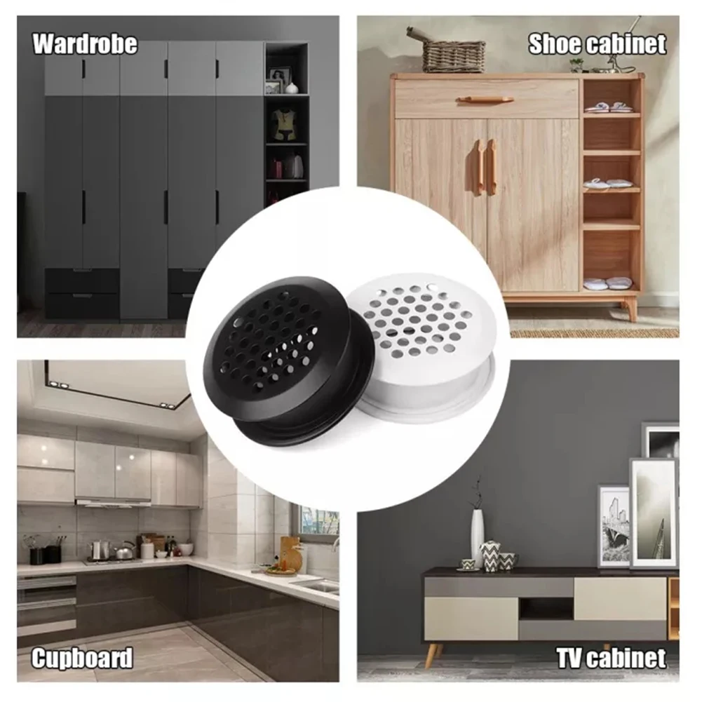 

5pcs Vent Mesh Holes Cabinets, Kitchens, Bathrooms Stainless Steel 35 Double-sided Ventilation Holes Shoe Cabinet Vent Cover