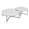 Marble Top Nesting Table Set with Nickel Finish - Zaidee 5