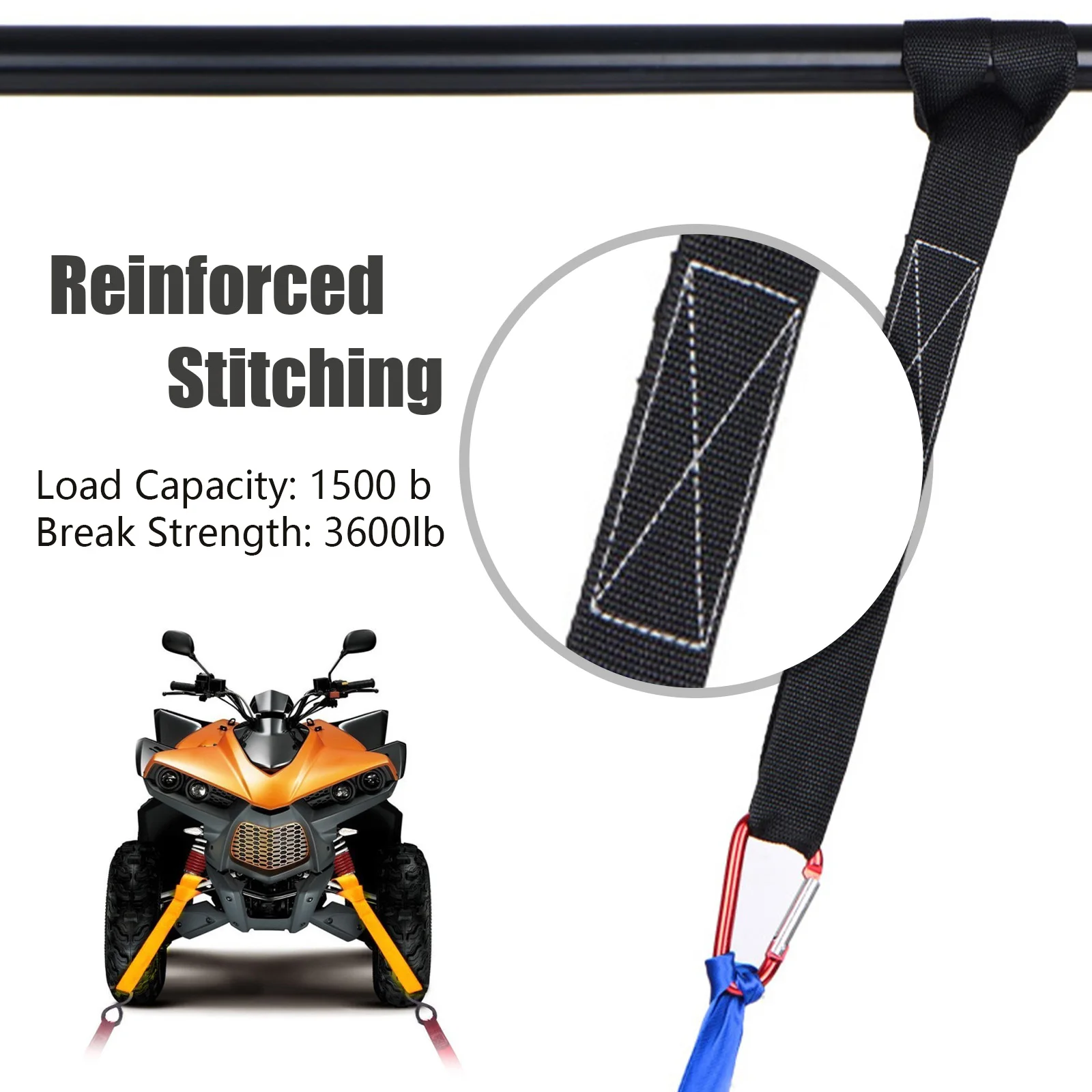 Equipment Securing Ropes 8-Piece Loop Tie Down Strap Set - Nylon Towing ...