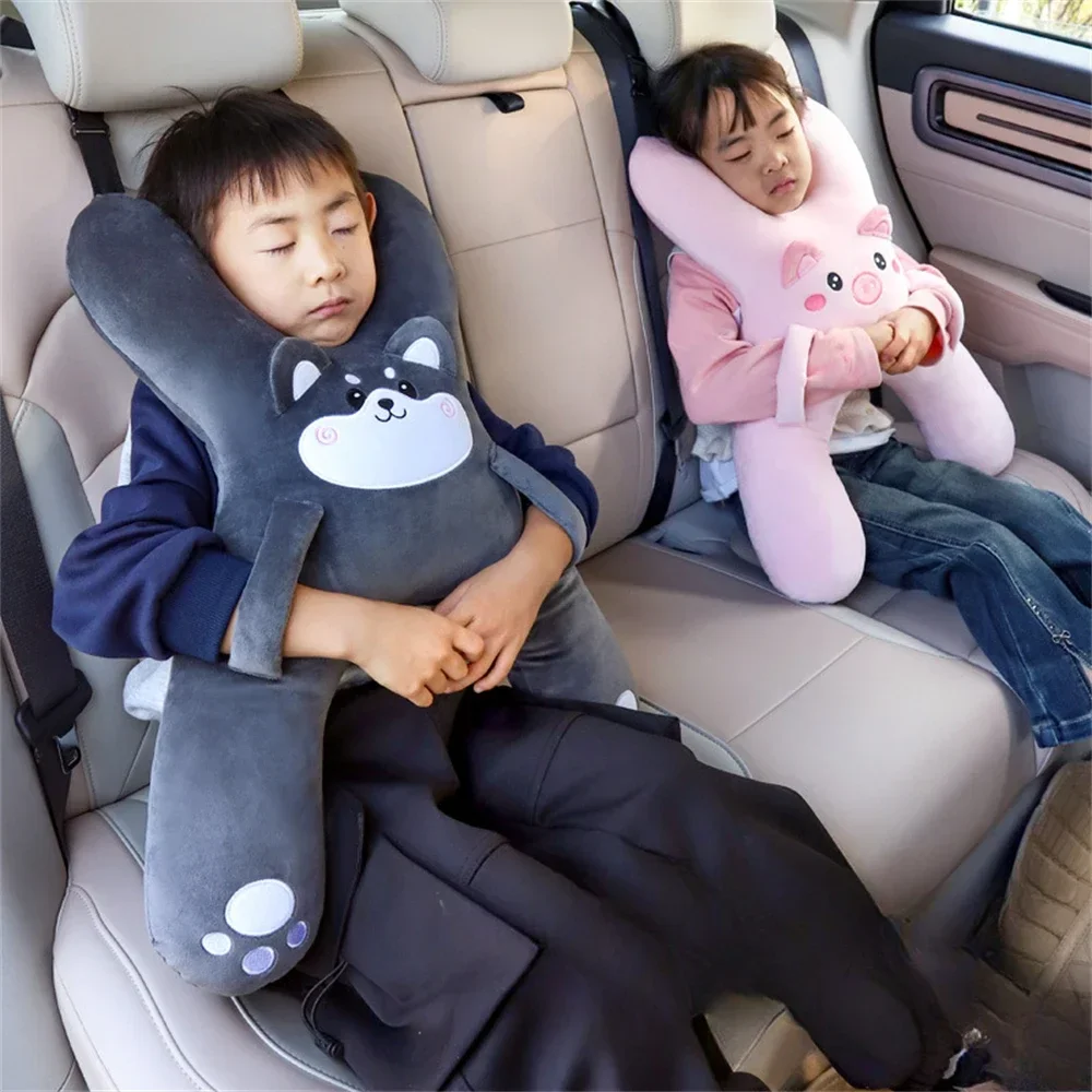어린이용 자동차 목베개, 안전벨트와 함께 사용하여 머리 기울임 방지, 장거리 여행 중 뒷좌석에서 편안하게 잠들 수 있도록 도와줍니다.