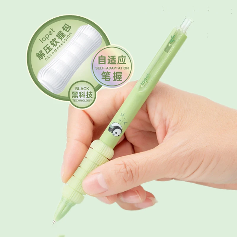 4 Pcs/Set Kawaii Panda Automatic Pencil Cute 0.5mm Black Lead Soft Touch Writing Mechanical Pencils Student School Stationery 3