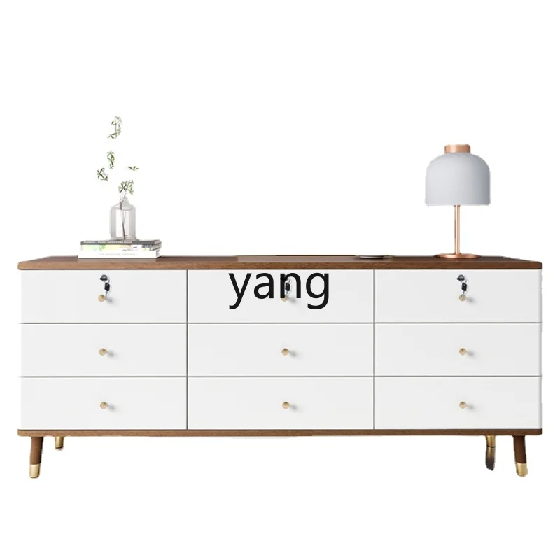 

Yhl/1.6 M 1.8 Nine-Drawer Cabinet Solid Wood Storage Cabinet with Lock Bedside Bedroom Household Locker