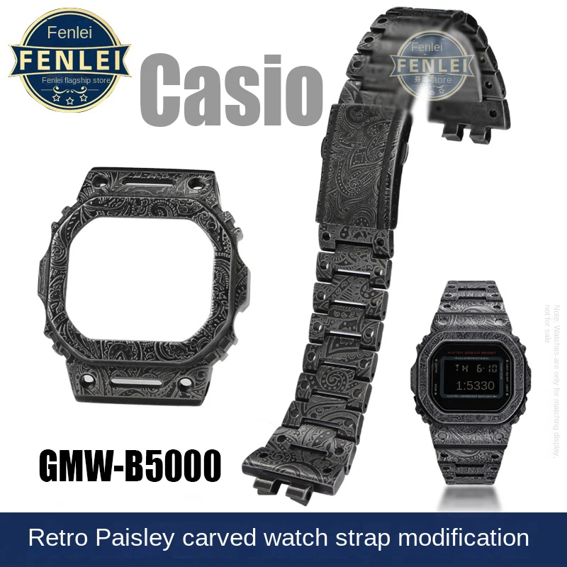 Per Casio Gmw-B5000 Cinturino Per Orologio Da Uomo In Metallo Acciaio Inossidabile 316L Intagliato Gmw B5000 Custodia Per Cinturino Vintage Bracciale 