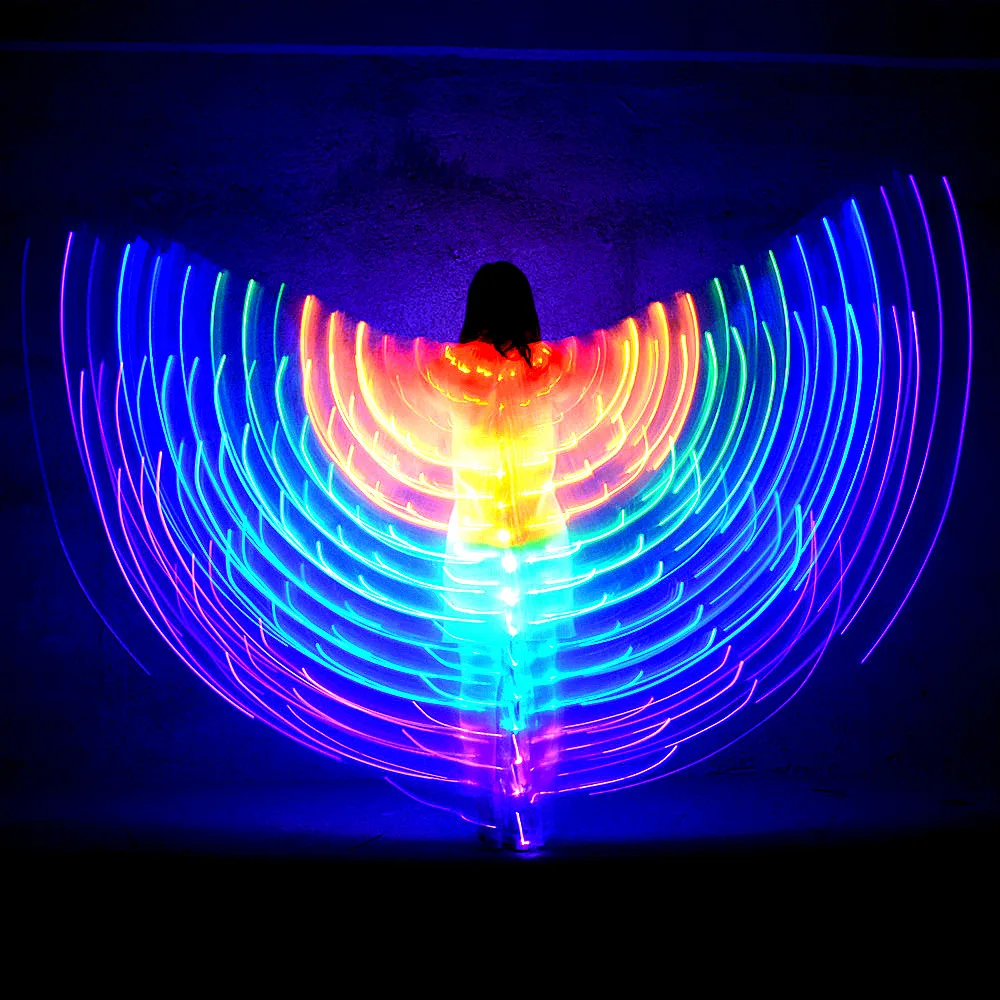 

Children Dancers LED Performance Fluorescent Butterfly Wings Adult Belly Bellydance Carnival Led Costumes Christmas Shows