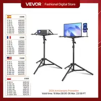 VEVOR Portable Projector Tripod Stand Adjustable Height with Tray&Gooseneck Phone Holder for Outdoor Movies Home Office Stage 1