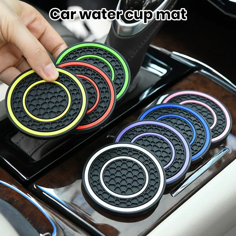 Car Cup Coaster Mug Pad High Temperature Resistant Non-Slip Design Waterproof PVC Coaster Automotive Cup Mat Car Interior Access