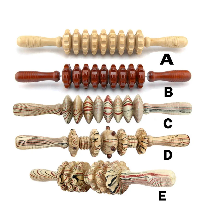 Wood Therapy Roller Stick Massage Tool Curved Designed Maderoterapia Colombiana Massager Lymphatic Drainage Trigger Point Stick
