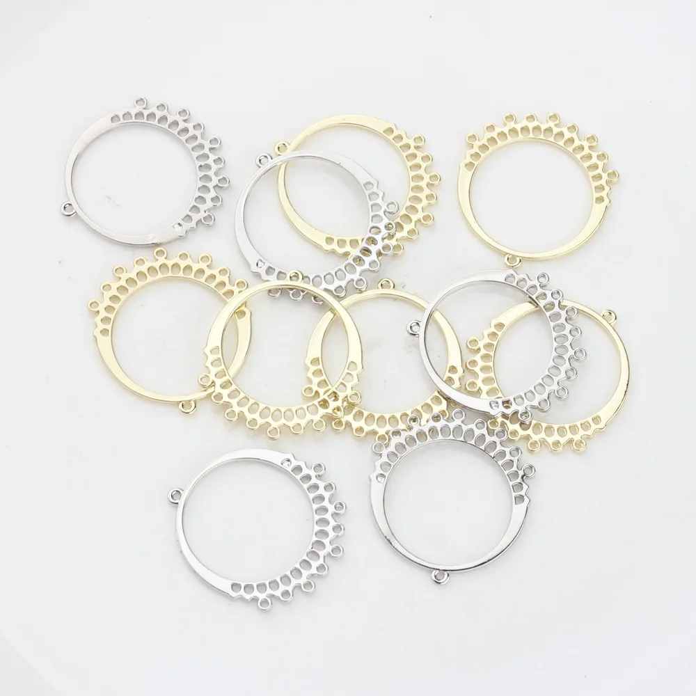 Zink-legierung Charms Runde Form Kreis Stecker Quaste Charme Für DIY Quaste Ohrringe Schmuck Finden Zubehör – Detail 7