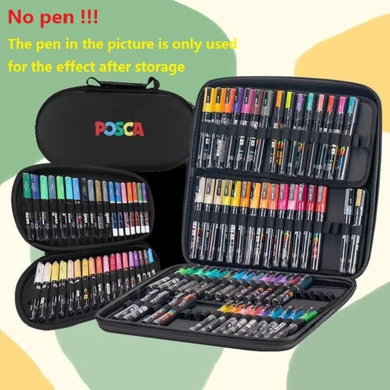 Art markers Art Marker Pen Slot Storage Bag Suitable PC-1M/3M/5M/8K/17K Double zipper Head Folding Storage Portable Stationery