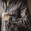 Maden New Men's Retro IV Oiled Wax Jacket with Lapel and Zipper Short Canvas Outerwear for Autumn Classic Style Slim Fit Jacket 5