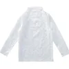 Girls' Lace Bottom Shirt Spring Summer Light Thin Matching Inside Top Children's Elegant Embroidery White Long sleeve Shirt 6
