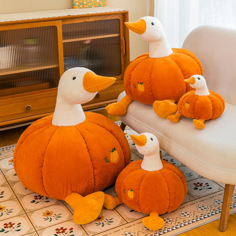 

35cm Cute Giant Goose Doll Creative Pumpkin Goose Soft Plush Toy Doll Throw Pillow Funny Cute Birthday Gift Decoration