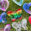 1pcs Crystal Wind Chime Love Diamond Prism Pendant Butterfly Dream Catcher Rainbow Pendant Home Garden and Yard Wind Chime Decor 2