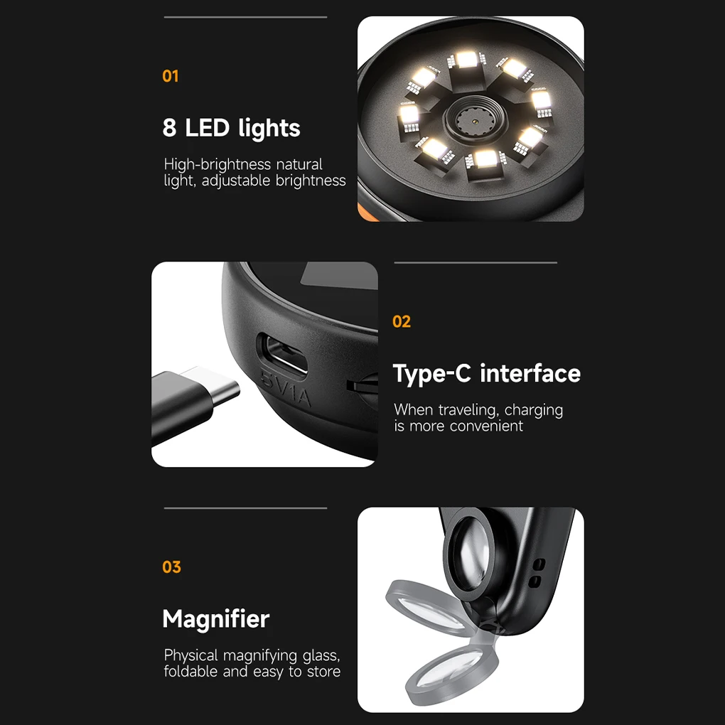 Multifunction Portable Digital Electron Microscope Kids Science Toy Handheld Repair Tools Inspection Magnifier with 8 LED Lights