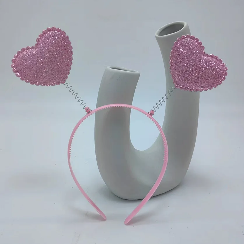

Valentine's Day Red Love Heart Shaped Headband Love Heart Spring Antenna Hair Hoop Party Costume Props Hair Accessories