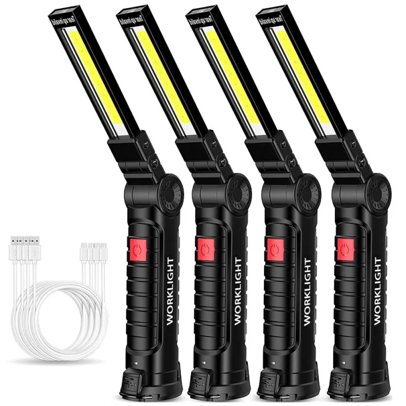 Rechargeable Work Lights LED Work Light Hanging Hook 5 Modes Magnetic USB  Rechargeable Flashlight Portable Working Flash Light - AliExpress