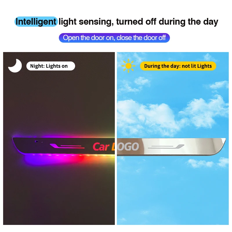 Seuils De Porte LED Magnétiques Pour Voiture, Avec Logo Ou