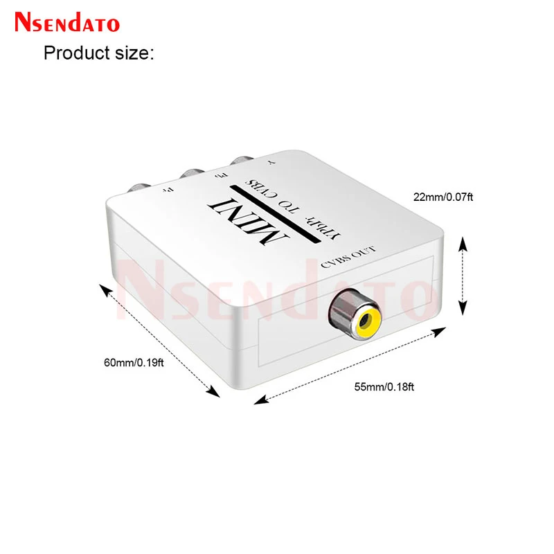 1080P Mini YPbPr TO CVBS Video Audio Converter Component YPbPr to AV Adapter Support PAL/NTSC For TV Projector Monitor