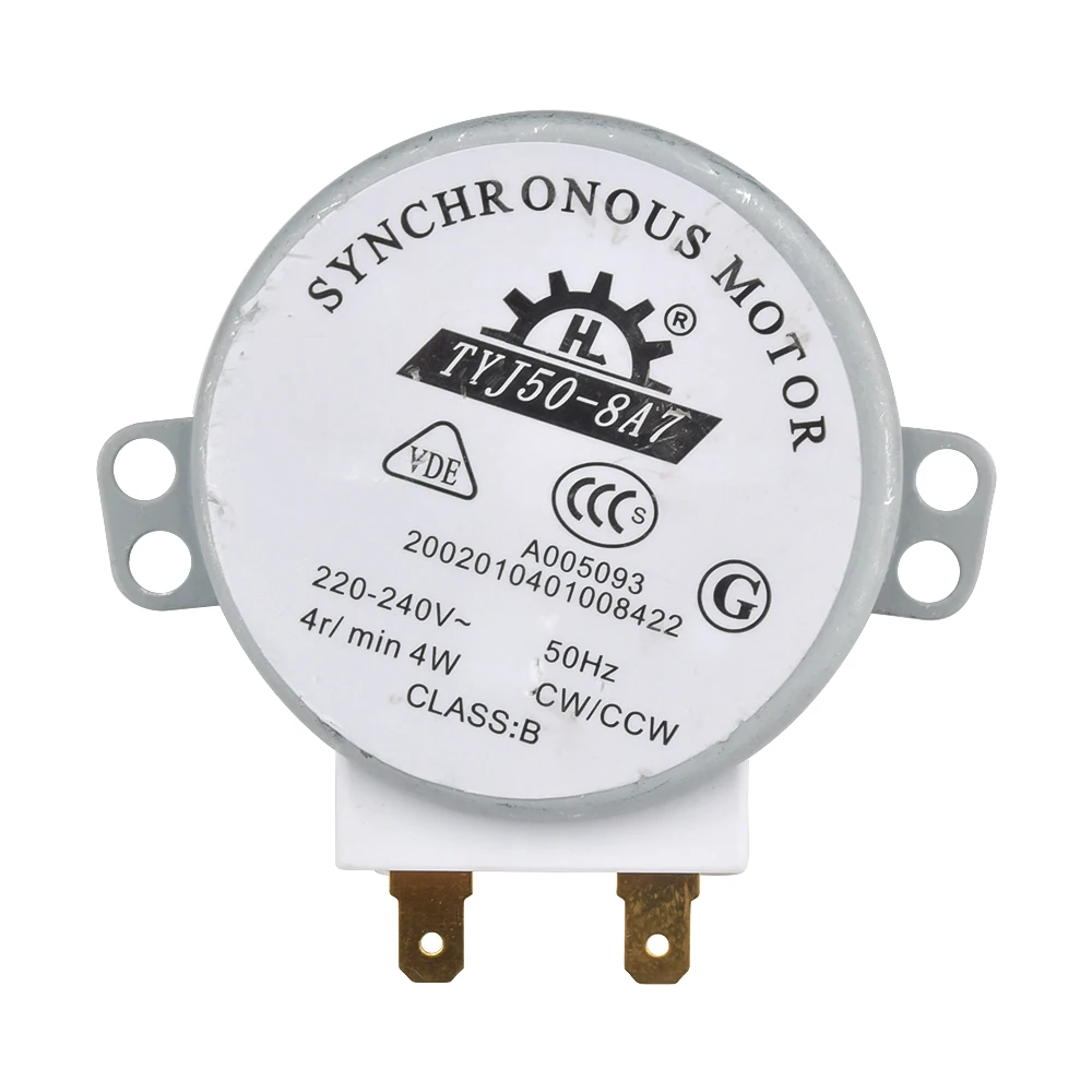 Microwave Turntable Motor AC 220V-240V 50Hz CW/CCW Microwave Turntable Turn Table Synchronous Motor TYJ50-8A7 D Shaft 4 RPM