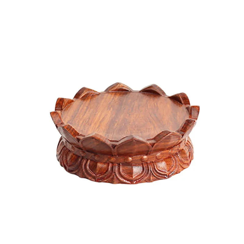 Incense burner base, Buddha statue, Lotus pedestal, solid wood, circular wooden ornaments, incense burner base, Guanyin Bodhis