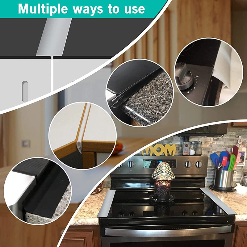 Stove Counter Gap Cover gas stove protector T-Shaped Silicone Rubber Strip for Kitchen Oil-Gas Slit Filler Heat Resistant Mat Oil Dust Water Seal