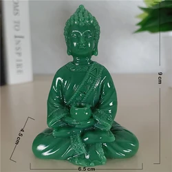 Jade Serenity Meditation Buddha Figurine for Feng Shui and Home Decor (Style3)