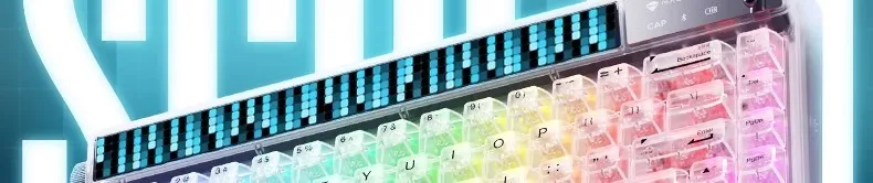spot 3 Mode 68 Keys Machenike Kt68 Keyboard Dynamic Smart Screen Hot Swap Rgb Backlit Mechanical Gamer Keyboard Pbt Twist Switch