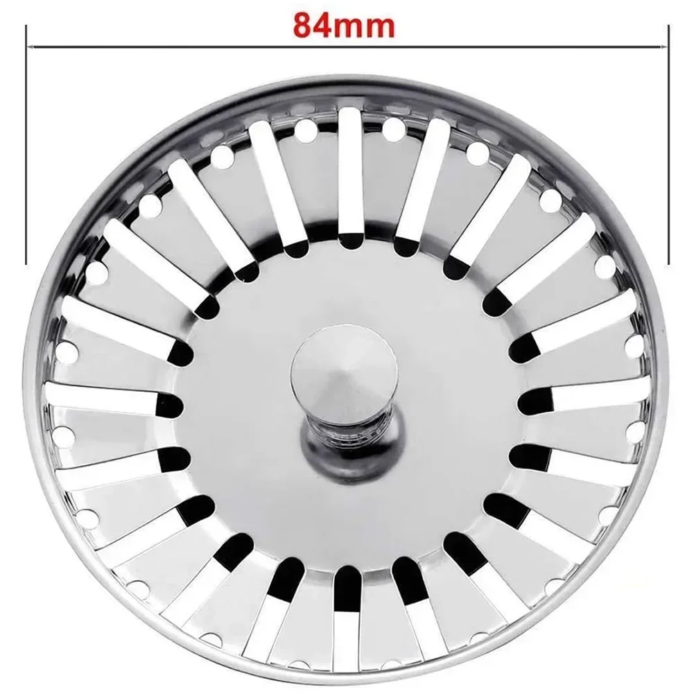 Sink Strainer Kitchen 84mm Sink Strainer Replacement Plug Stainless Steel Drain Waste Stopper Sealing Umbrella For Drain Device Cover Plug