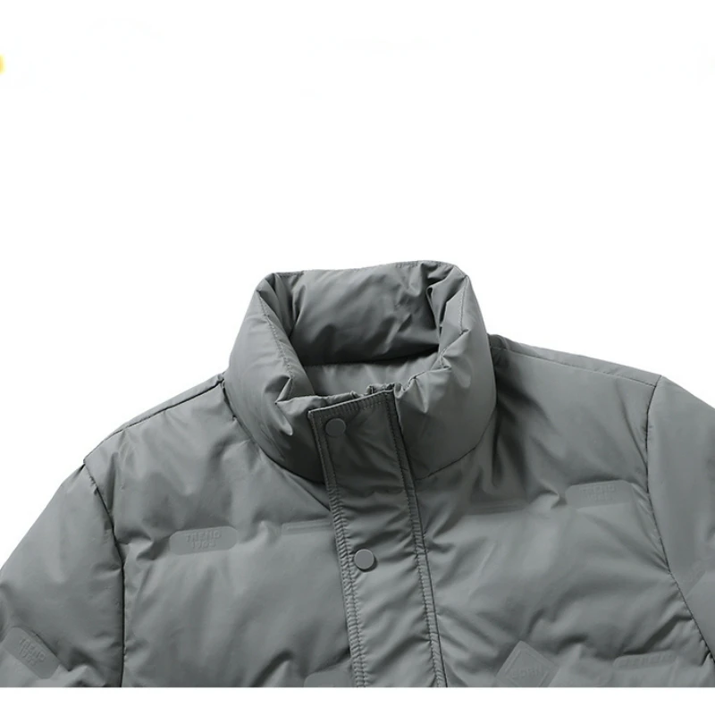 Winter Lightweight Down Jacket Men's Fashion Stand Collar Windproof White Duck Down Warm Coat Brand Clothing Men's Cold Jacket