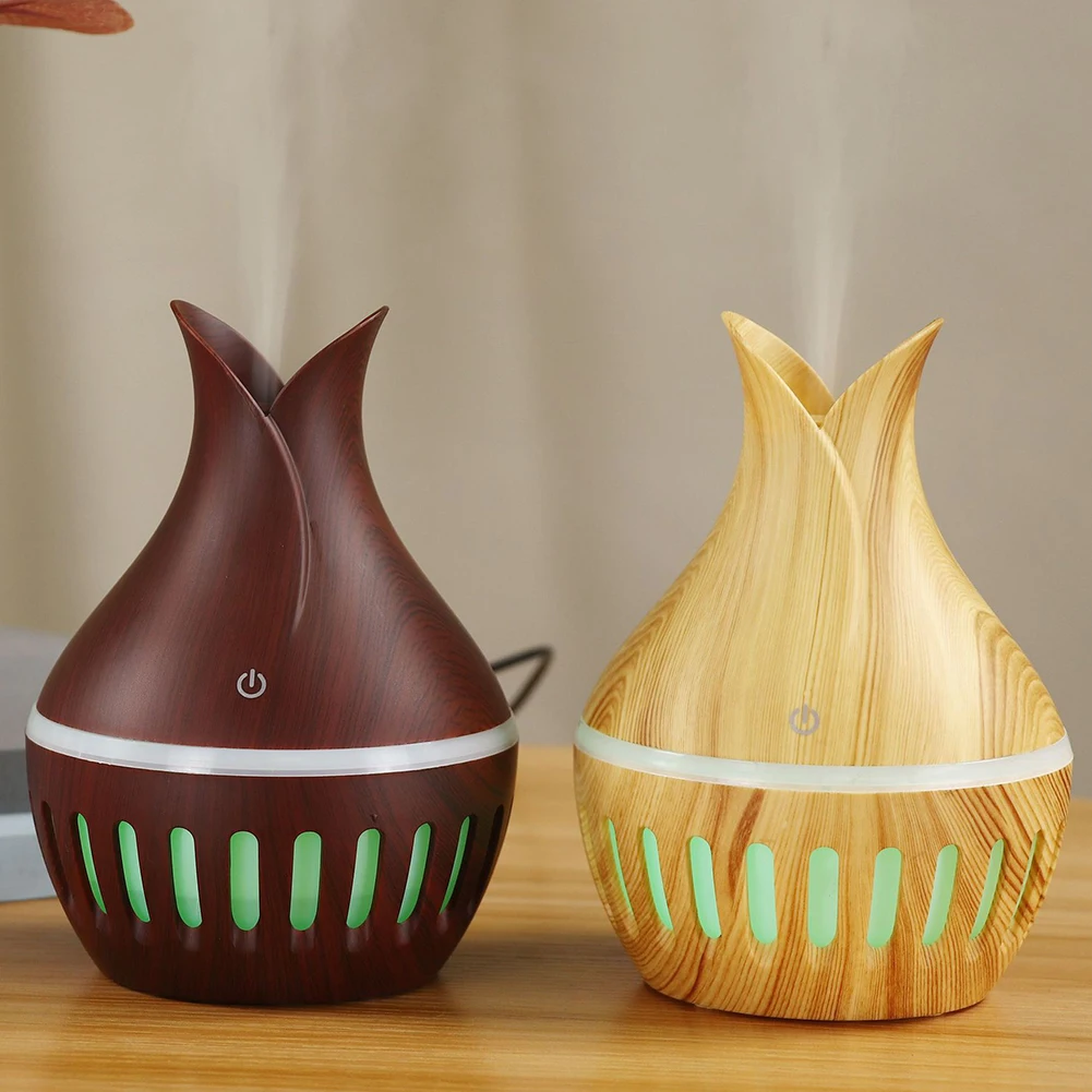 

Mini Air Humidifier Ultra Quiet Wood Grain Desktop Humidifier 300ml Aromatherapy Humidifiers for Living Room Bedroom Office Dorm