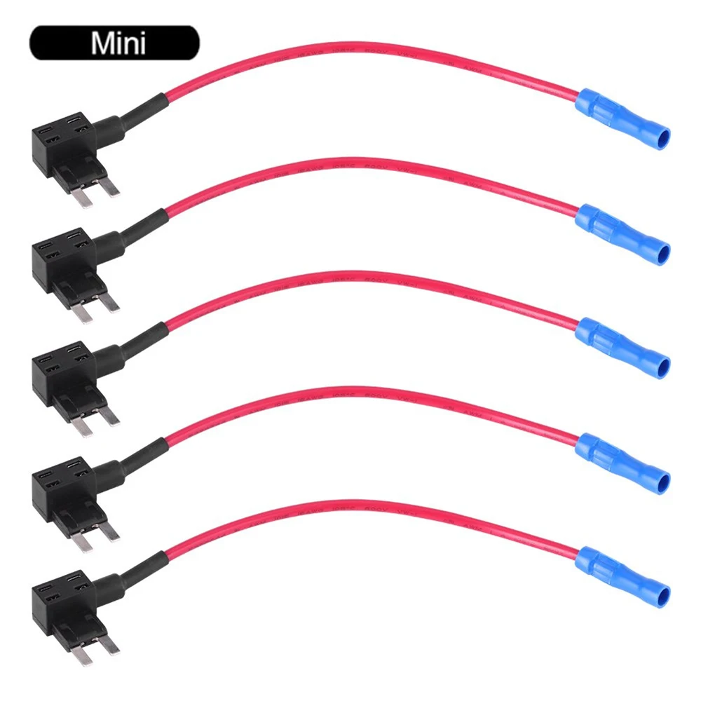 5 Stück 12 V Standard/Mini/Low Profile Mini Add-a-Circuit Sicherungshahn-Adapter, Klingensicherungen Halter Steckdose für Autos, LKWs, Boote – Detail 4