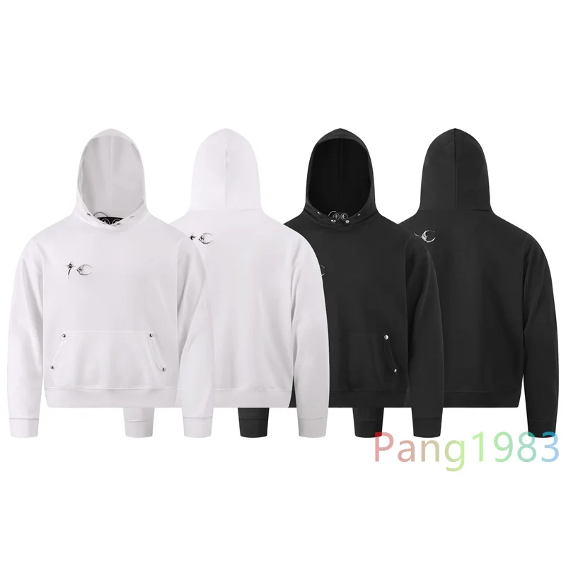 

2023fw Black White Thug Club Hoodie Men Women High Quality Solid Color Hooded Sweatshirts Metal Design Logo Pullover Top