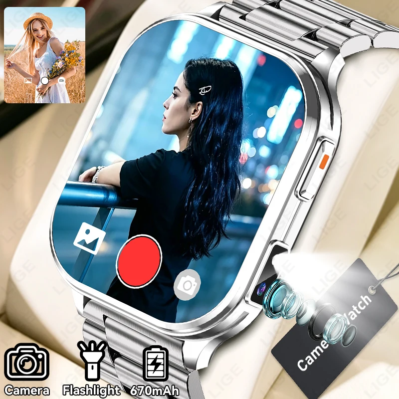 Smartwatch Uomo 2026 Nuovo con Registrazione Foto e Video, Monitoraggio Salute, Impermeabile, Chiamate BT, Registrazione, Sport, Fitness, Fotocamera - Compatibile anche con Donna