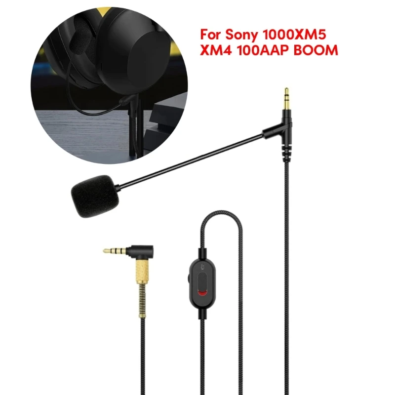 

Braided 3.5mm Headset Cable for Sony 1000XM5 XM4 100AAP Headphones with Volumes Control and Mic and Mute Function 200cm