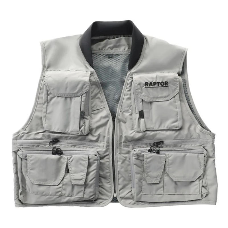 Gilet de pêche respirant multi-poches printemps été automne veste photographique outdoor fonctionnelle